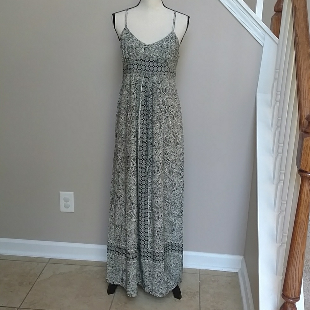 LOFT Black/Cream Maxi Dress